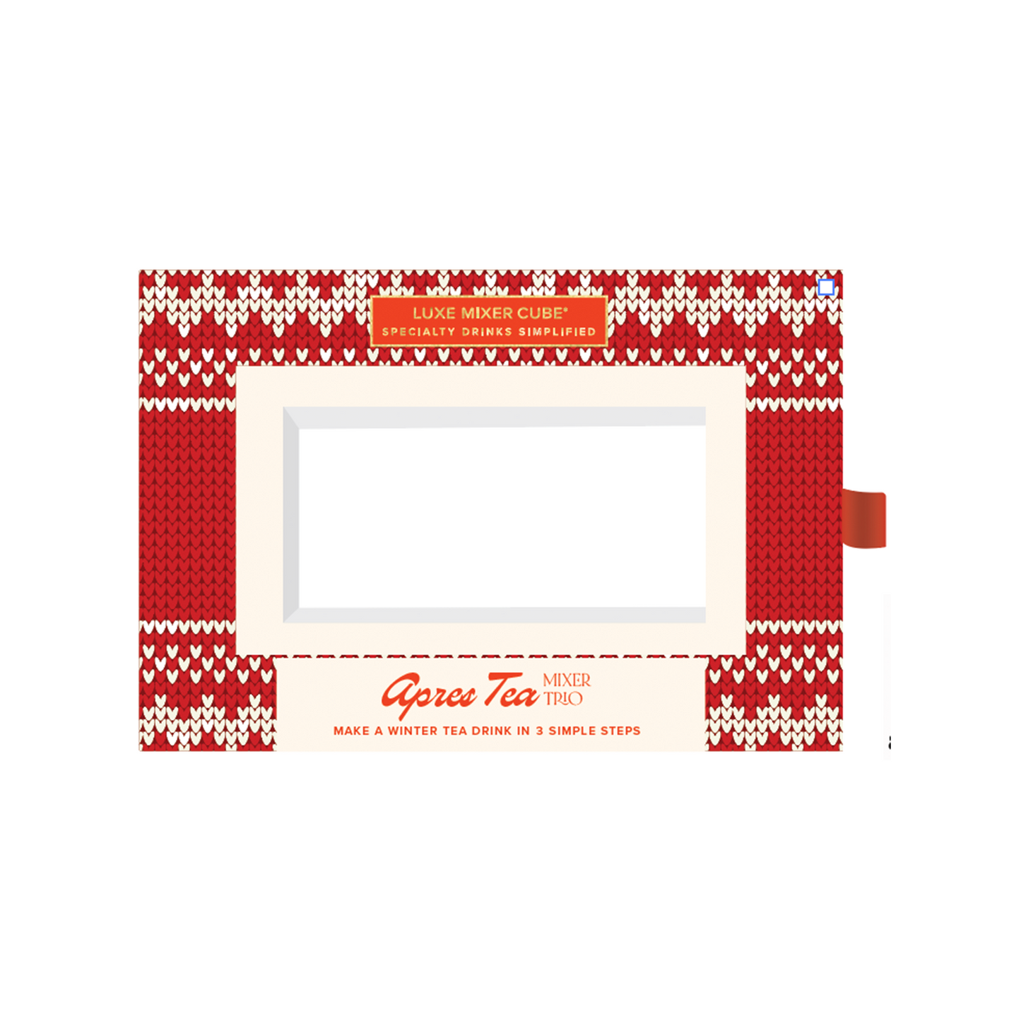 Spice tea mix package with red and white pattern on a white background