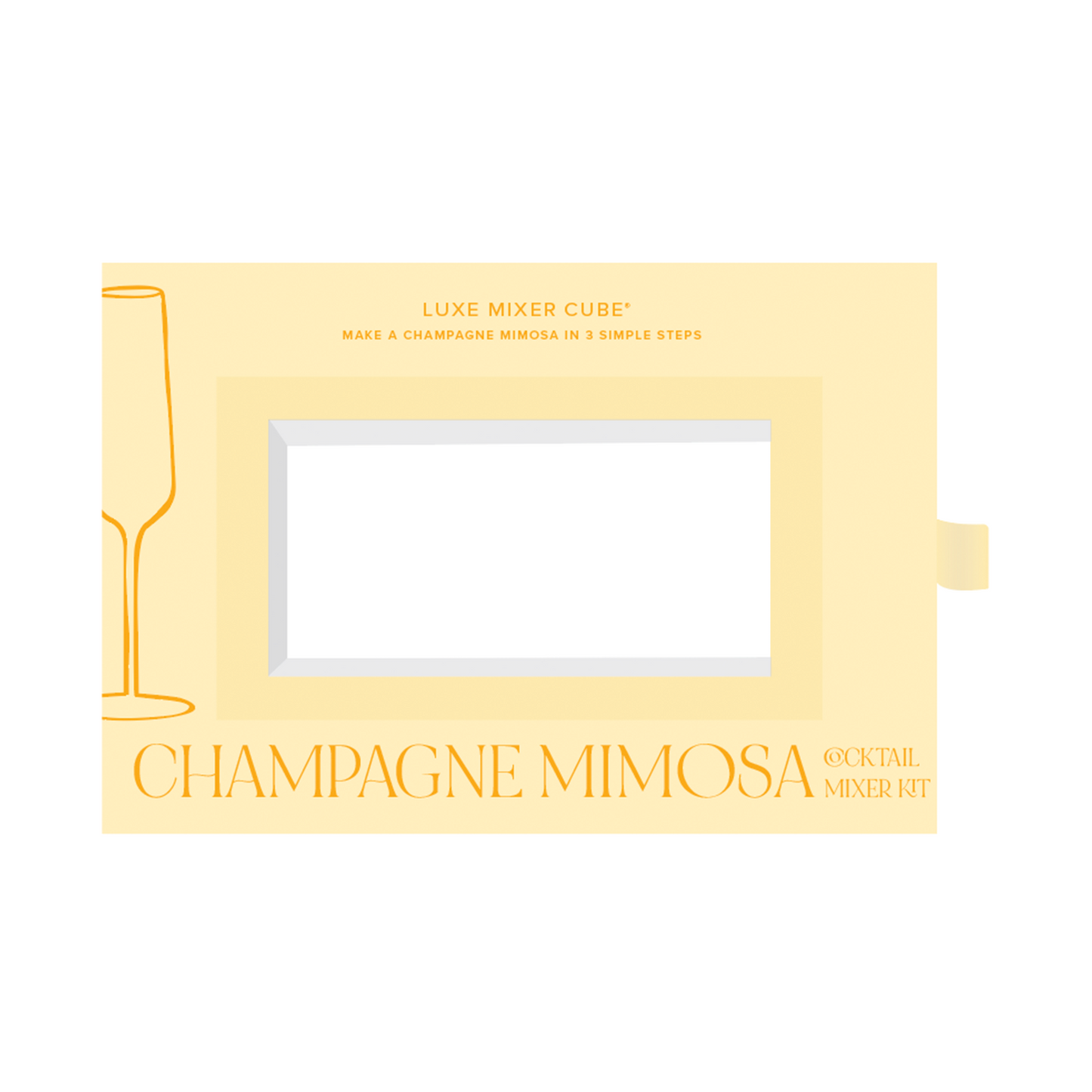 Champagne Mimosa cocktail mixer kit packaging on a white background