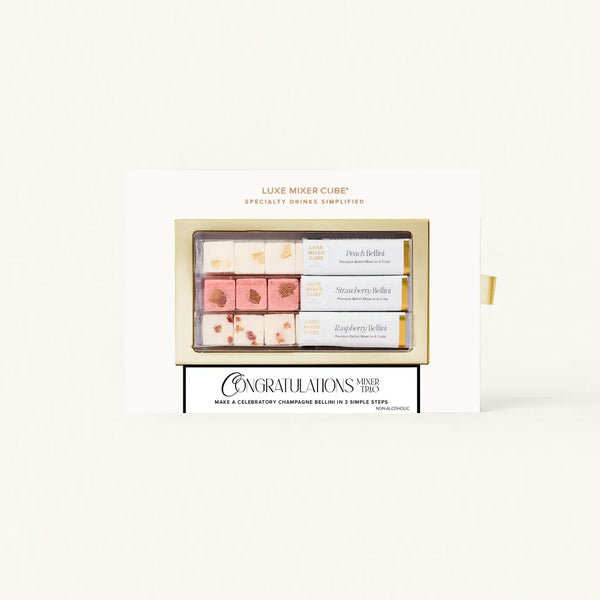 Congratulations! Champagne Bellini Mixer Trio | Case Pack of 6