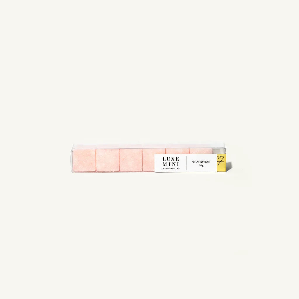 Rectangular container with pink and yellow bars on a white background