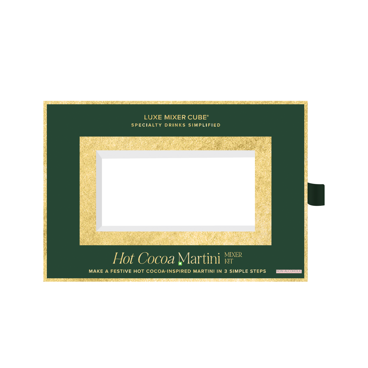 Green packaging with gold outlines