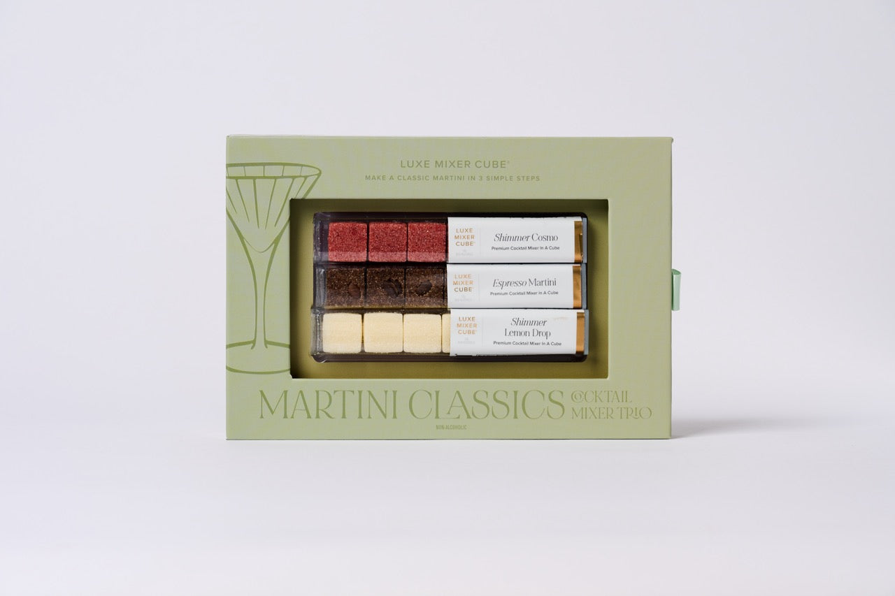 Packaged set of Martini Classics on a light gray background