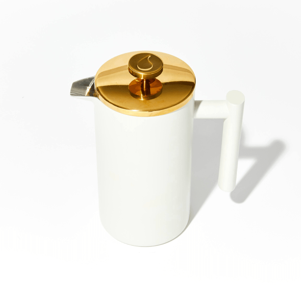 French Press - Matte White & Shiny Gold | Wholesale