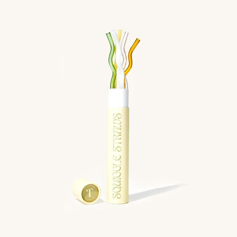 Squiggle Glass Straws | Case Pack of 6