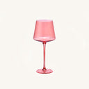 Pink glass on a white background