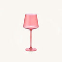 Pink glass on a white background