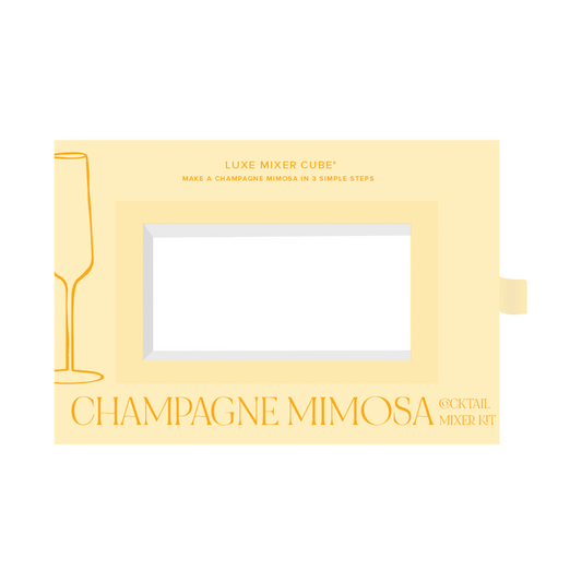 Champagne Mimosa cocktail mixer kit packaging on a white background