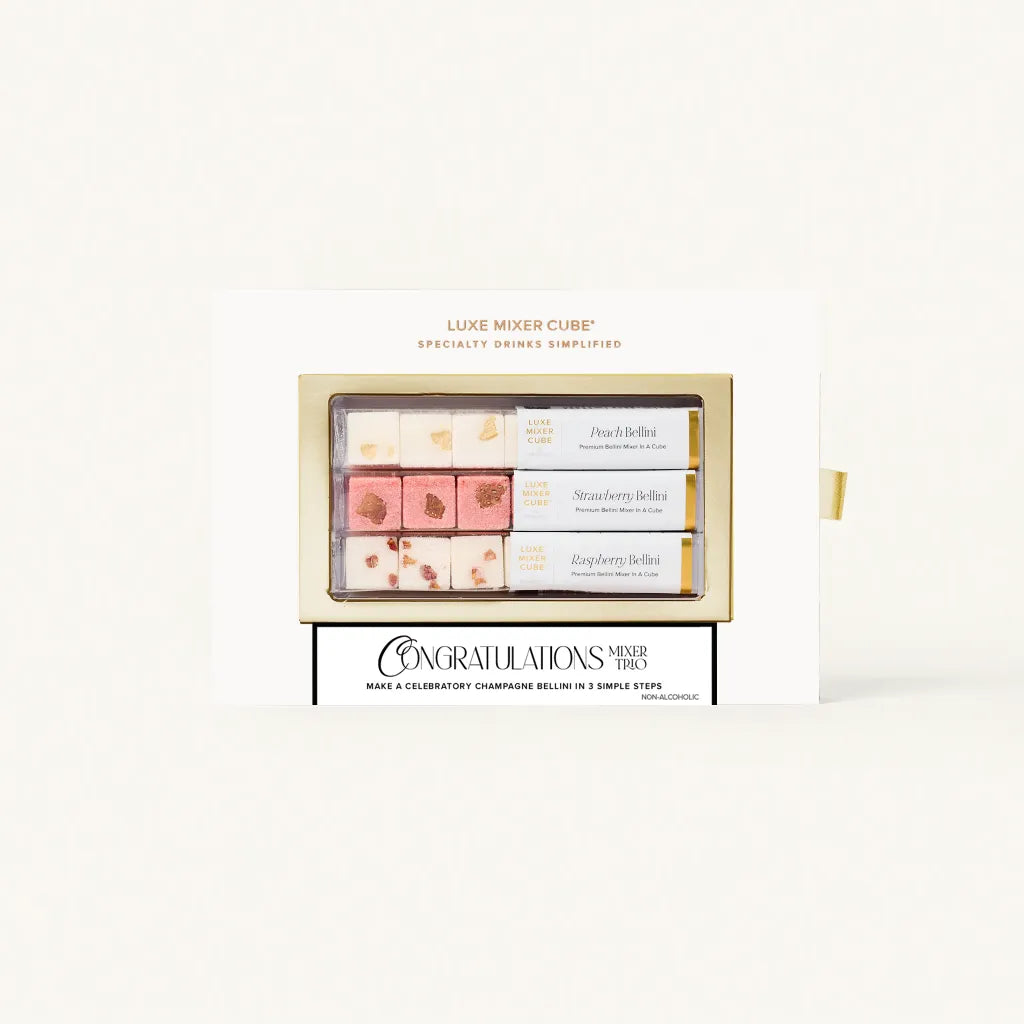 Congratulations! Champagne Bellini Mixer Trio | Case Pack of 6