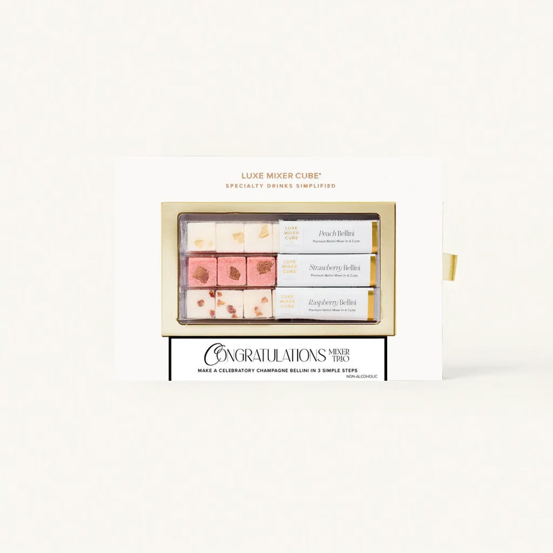 Congratulations! Champagne Bellini Mixer Trio | Case Pack of 6