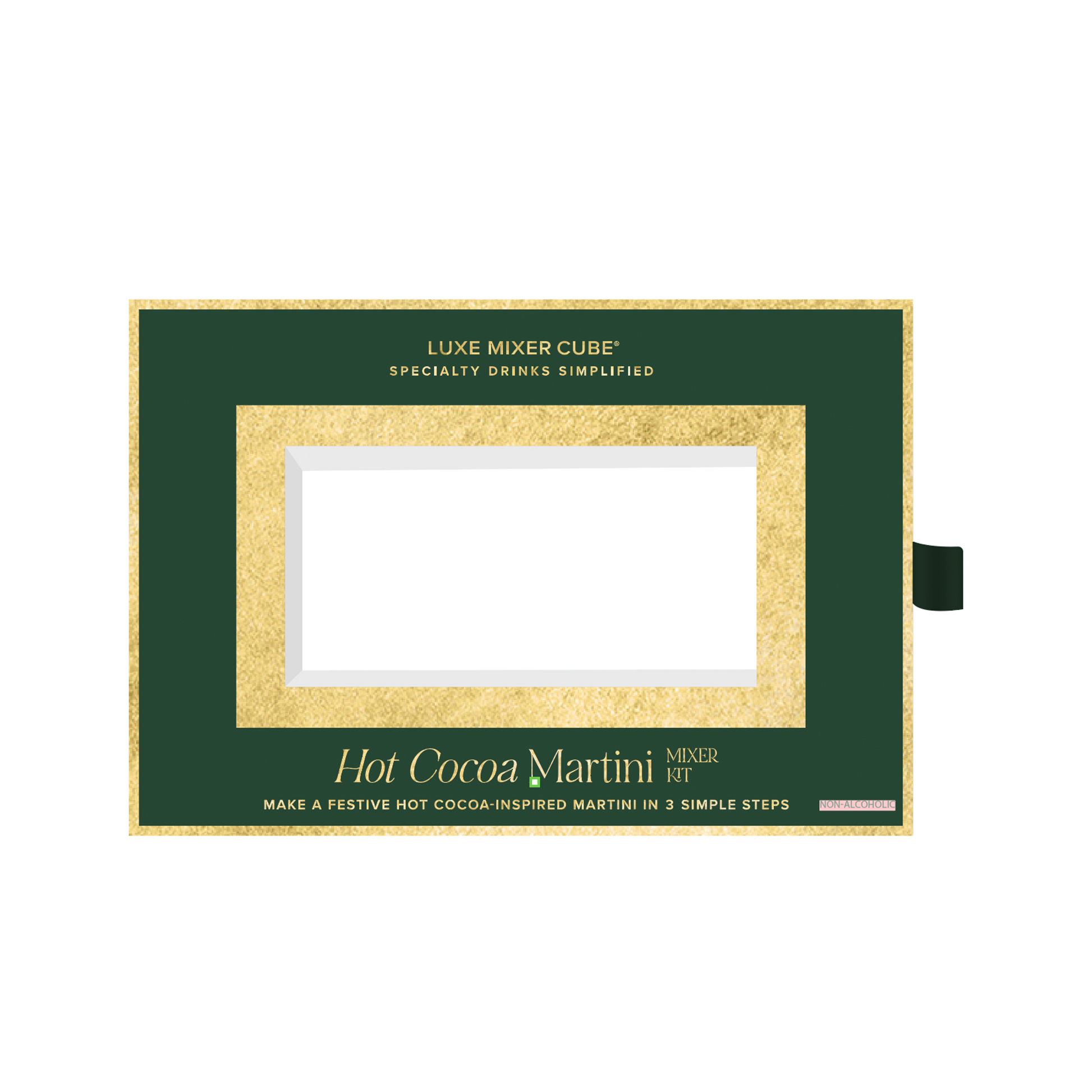 Green packaging with gold outlines 
