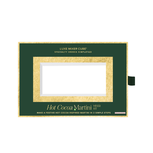 Green packaging with gold outlines 

