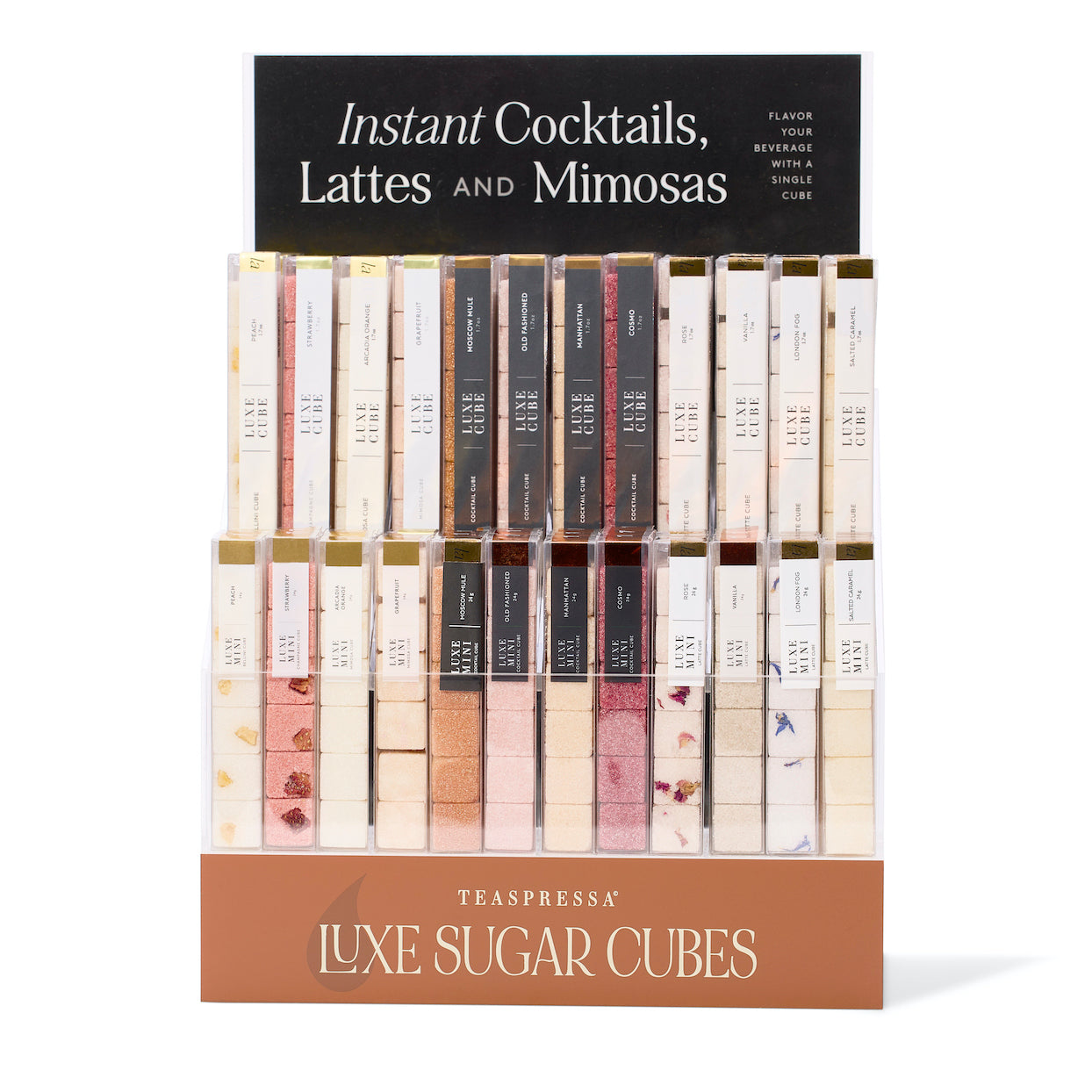 Completed LUXE Mixology Cube Display