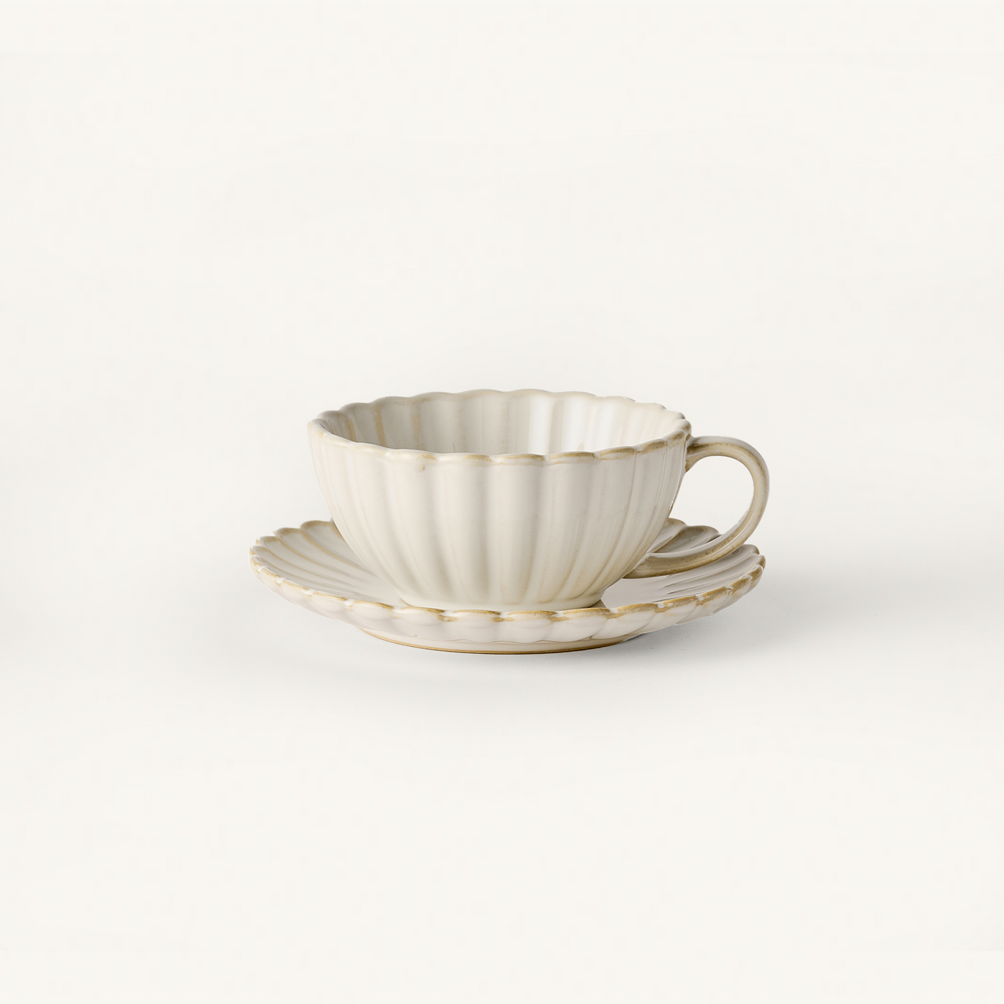 Scalloped Cafe Set |  Cream
