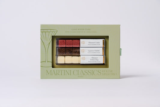 Packaged set of Martini Classics on a light gray background
